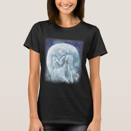 Mystic Horses Full Moon T-shirt (Voorkant)