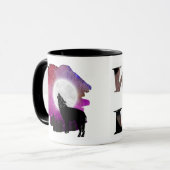 Mystic Howling Wolf Silhouette mok (Voorkant links)