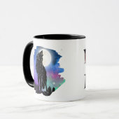 Mystic Howling Wolf Silhouette twee toon mok (Voorkant links)