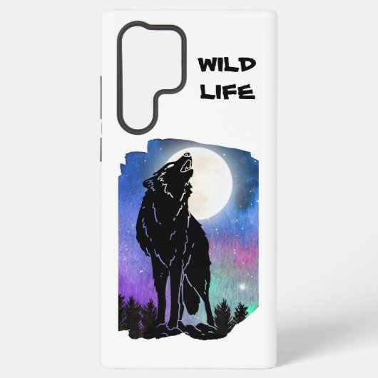 Mystic Howling Wolf Telefoonhoesje Samsung Galaxy Hoesje (Achterkant)