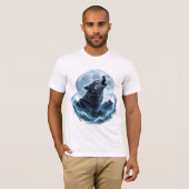 Mystic Howling Wolf Under the Full Moon – Spirit T-shirt (Voorkant volledig)