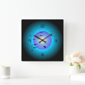 Mystic Illuminated Aqua Paars/Lemon >Wall Clock Vierkante Klok (Huis)