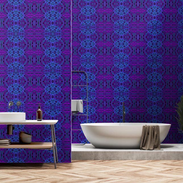 Mystic in blauw behang (Badkamer)