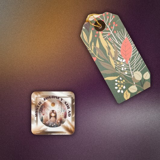 Mystic Journey Ahead, Boho in bruin en zwart | Vierkante Sticker