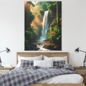 Mystic Jungle Falls – Serene Waterval Canvas Kunst (Insitu (Slaapkamer))