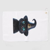 Mystic Kat – Halloween Cat Classic T-shirt Golfhanddoek (Horizontaal)