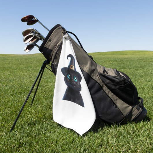 Mystic Kat – Halloween Cat Classic T-shirt Golfhanddoek (Groen)