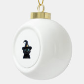 Mystic Kat – Halloween Cat Classic T-shirt Keramische Bal Ornament (Rechts)