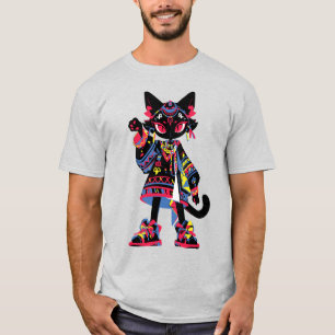 Mystic Kawaii Kat – Kleurrijke Tribale Spirit T-sh T-shirt