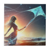 Mystic Kite Flyer Tegeltje (Voorkant)