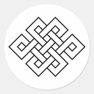 Mystic Knot - B&W 1 Ronde Sticker