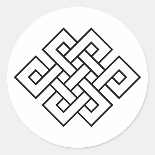 Mystic Knot - B&W 1 Ronde Sticker (Voorkant)