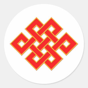 Mystic Knot - Red & Yellow Ronde Sticker