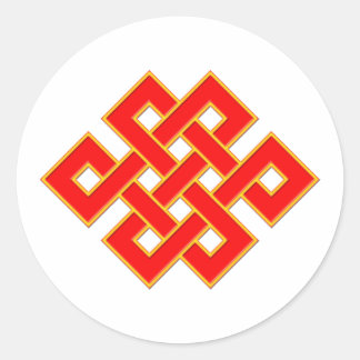 Mystic Knot - Red & Yellow Ronde Sticker