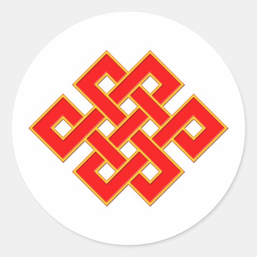 Mystic Knot - Red & Yellow Ronde Sticker (Voorkant)