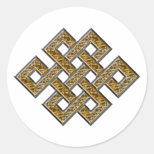 Mystic Knot - Silver & Gold 2 Ronde Sticker