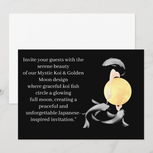 Mystic Koi & Golden Moon – Elegante Japanse Zen Ar Kaart (Voorkant / Achterkant)