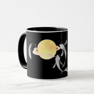 Mystic Koi & Golden Moon – Elegante Japanse Zen Ar Mok