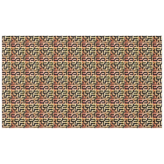 Mystic Kuba Cloth Tool-Dyed Geometric Tafelkleed (Voorkant (Horizontaal))