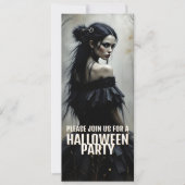 Mystic Lady in Dark Halloween Forest - Uitnodiging (Voorkant)