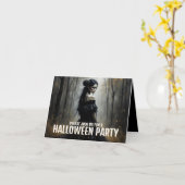 Mystic Lady in Dark Halloween Forest - Uitnodiging (Gele Bloem)
