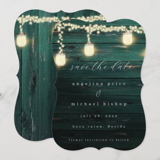 Mystic Lantern Wedding Save the Date Kaart (Voorkant / Achterkant)