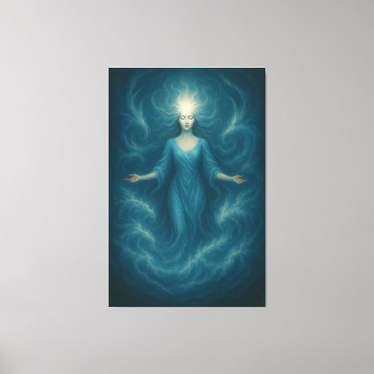 Mystic Light Goddess – Ethereal Divine Energy Art Canvas Afdruk (Voorkant)