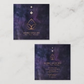 *~* Mystic Lotus Sacred Geometry Alchemy Shaman Vierkante Visitekaartje (Voorkant / Achterkant)