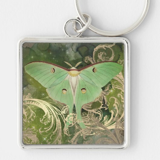 Mystic Luna Moth Sleutelhanger (Voorkant)