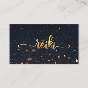 ** Mystic Magical Black Gold REIKI Typografie Visitekaartje