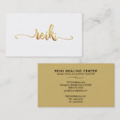 *~* Mystic Magical White Gold REIKI Typografie Visitekaartje (Voorkant / Achterkant)