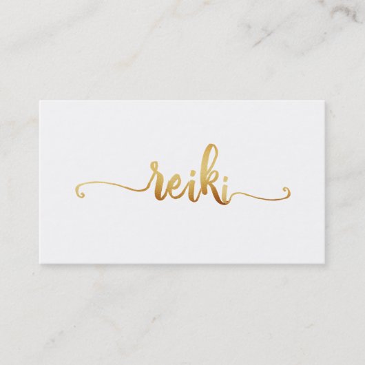 *~* Mystic Magical White Gold REIKI Typografie Visitekaartje (Voorkant)