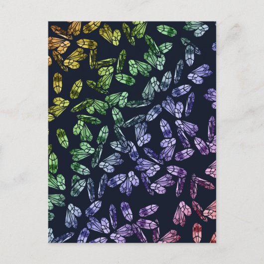 Mystic Magick Rainbow Crystals Witchy Wiccan Art Briefkaart (Voorkant)