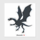 Mystic Majesty: Dragon Silhouette Fantasy Sticker (Vel)