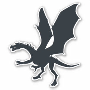Mystic Majesty: Dragon Silhouette Fantasy Sticker