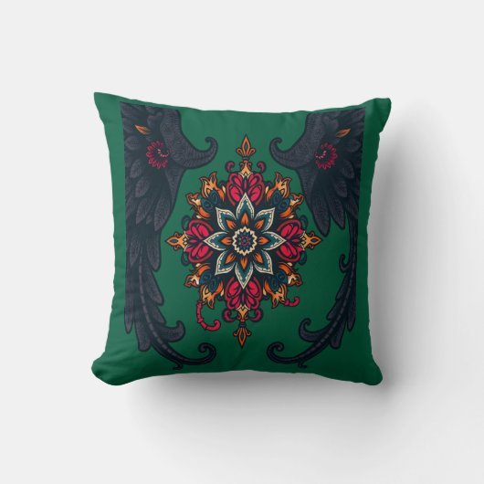 Mystic Mandala Elephant Art Kussen (Voorkant)