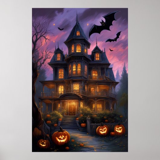 Mystic Mansion, Spooky Halloween Poster (Voorkant)