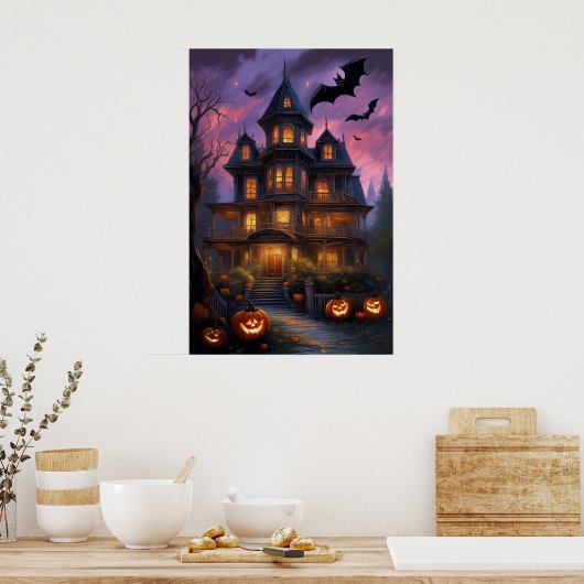 Mystic Mansion, Spooky Halloween Poster (Keuken)