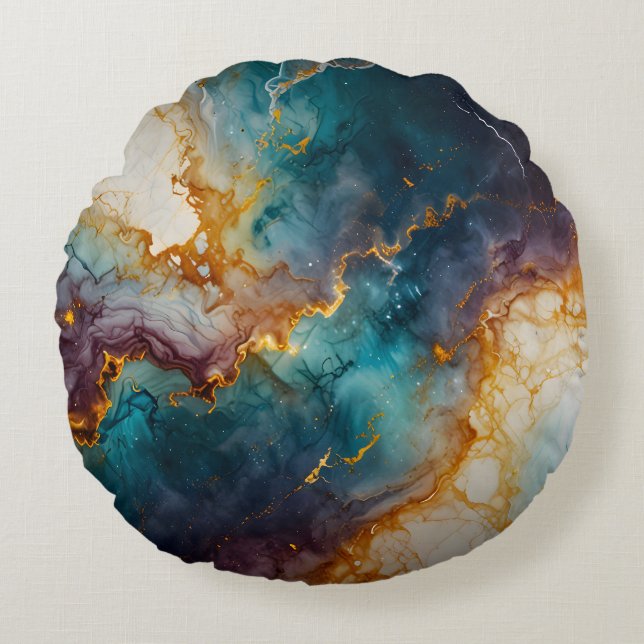 Mystic Marble Rond Kussen (Voorkant)