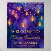 Mystic Marrakesh Night Lantern Bokeh Quinceañera Poster (Voorkant)