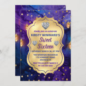 Mystic Marrakesh Night Lantern & Bokeh Sweet 16 Kaart (Voorkant / Achterkant)