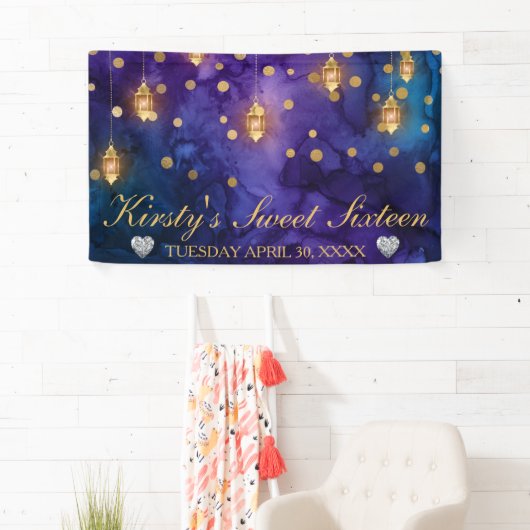 Mystic Marrakesh Night Lantern & Bokeh Sweet 16 Spandoek (Insitu)