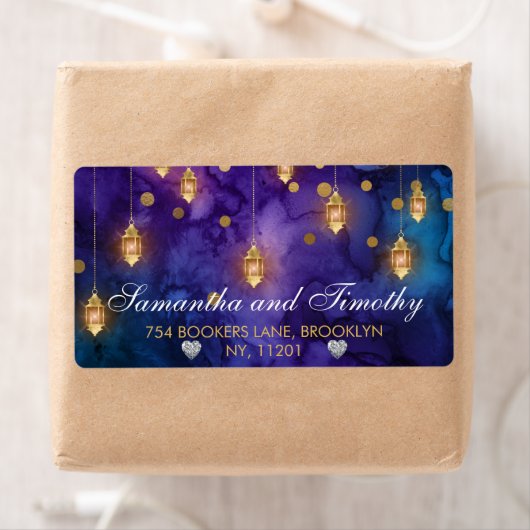 Mystic Marrakesh Night Lantern & Bokeh Wedding Etiket (Insitu)