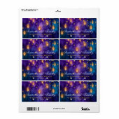 Mystic Marrakesh Night Lantern & Bokeh Wedding Etiket (Full Sheet)