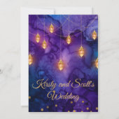Mystic Marrakesh Night Lantern & Bokeh Wedding Kaart (Achterkant)