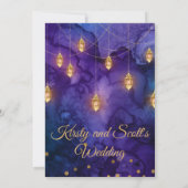 Mystic Marrakesh Night Lantern & Bokeh Wedding Kaart (Achterkant)