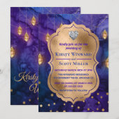 Mystic Marrakesh Night Lantern & Bokeh Wedding Kaart (Voorkant / Achterkant)