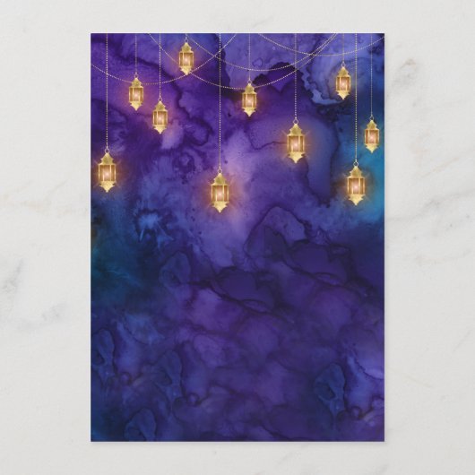 Mystic Marrakesh Night Lantern Weddenschap Details Informatiekaartje (Achterkant)