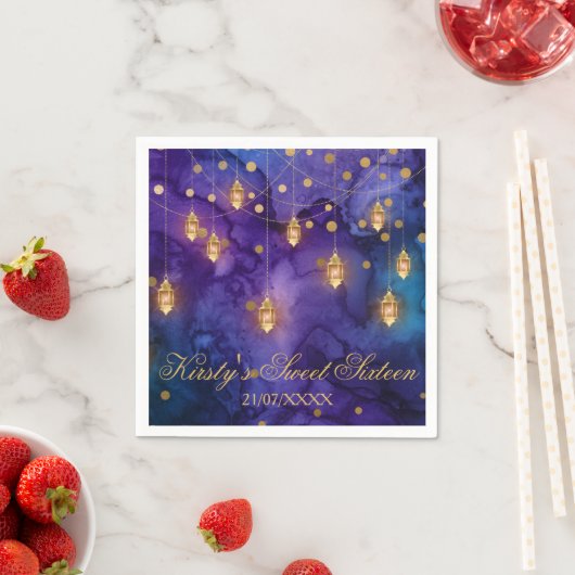 Mystic Marrakesh Nights Laterns & Bokeh Sweet 16 Servet (Insitu)