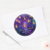 Mystic Marrakesh Nights Laterns & Bokeh Weddenscha Ronde Sticker (Envelop)